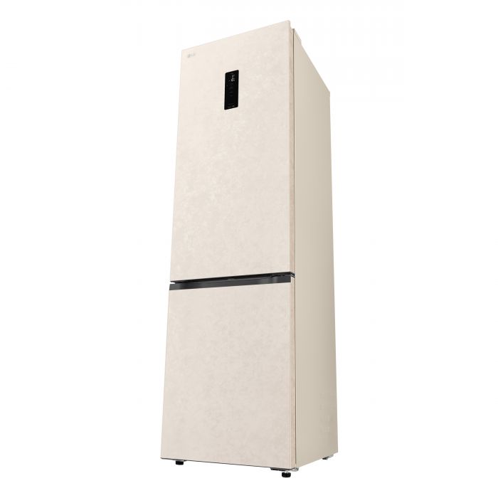 Холодильник LG з нижн. мороз., 203x60х68, холод.відд.-262л, мороз.відд.-113л, 2дв., E, NF, інв., диспл зовн., зона св-ті, бежевий
