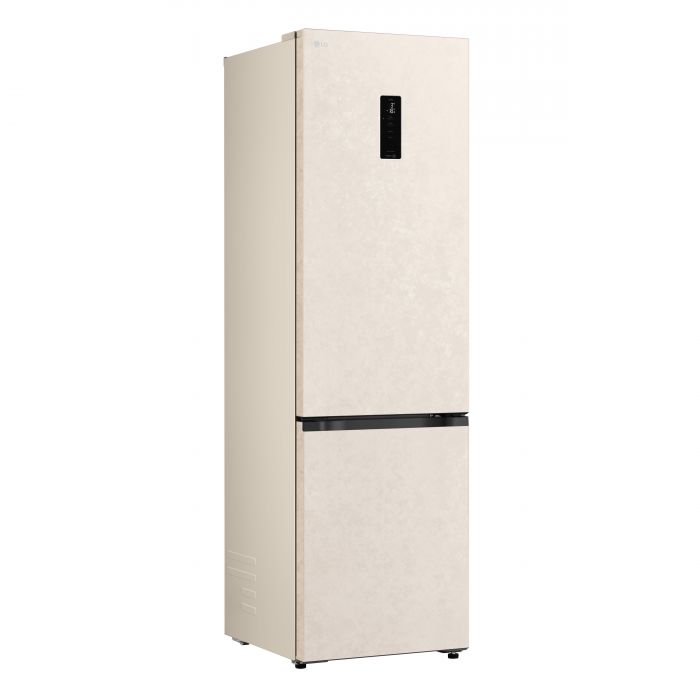 Холодильник LG з нижн. мороз., 203x60х68, холод.відд.-262л, мороз.відд.-113л, 2дв., E, NF, інв., диспл зовн., зона св-ті, бежевий