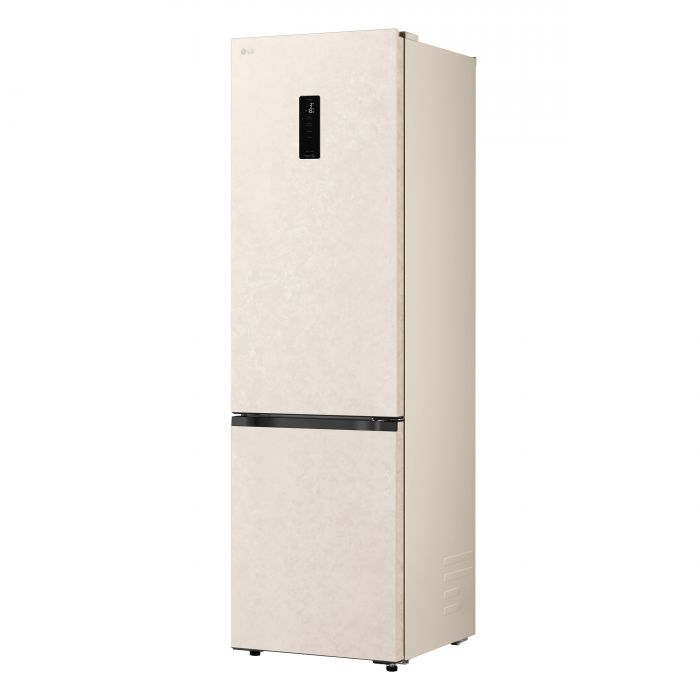 Холодильник LG з нижн. мороз., 203x60х68, холод.відд.-262л, мороз.відд.-113л, 2дв., E, NF, інв., диспл зовн., зона св-ті, бежевий