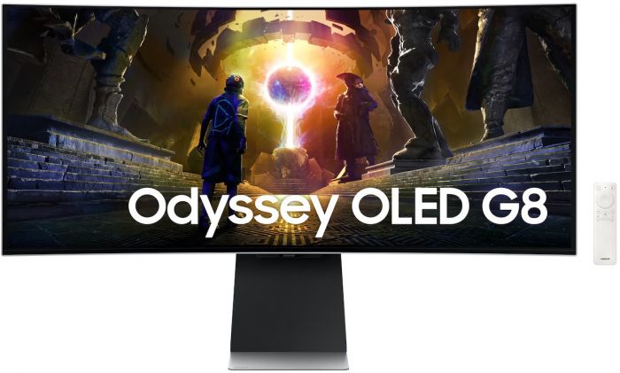 Монітор Samsung 34" Odyssey OLED G85S HDMI, DP, USB, Bluetooth, MM, OLED, 3440x1440, 0.3ms, HAS, FreeSync Premium Pro, CURVED