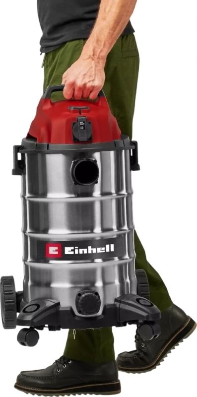 Пилосос професійний Einhell TC-VC 3055 SA 900Вт 190мбар контейнер 30л 230В/2000Вт вологе/сухе прибирання 5.3кг