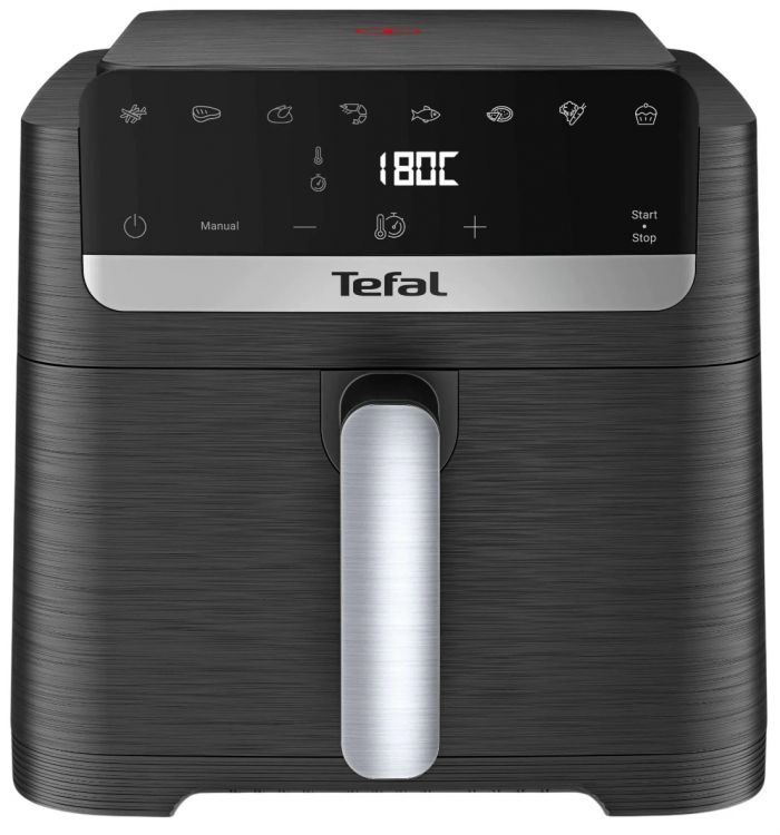 Мультипіч Tefal Easy Fry Mega Compact, 1700Вт, чаша-7.5л, сенсорне керув., 8 програм, пластик, чорний
