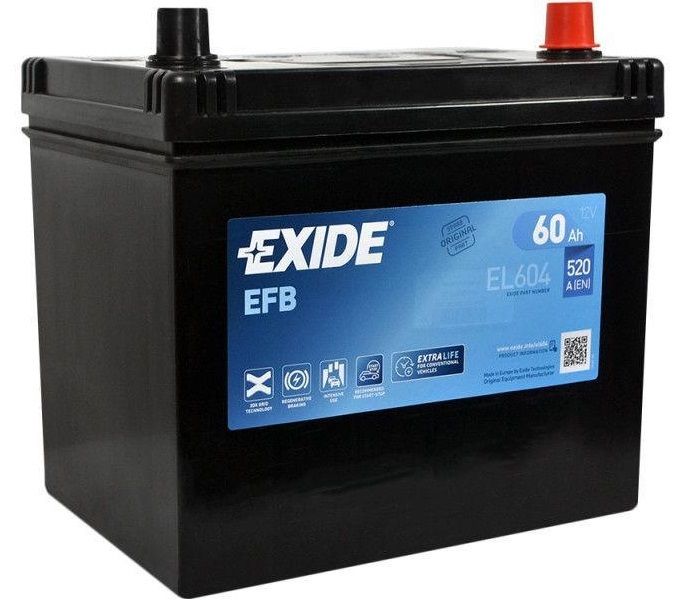 Акумулятор Exide Start-Stop 12В 60А·год 520А R+ (EL604)