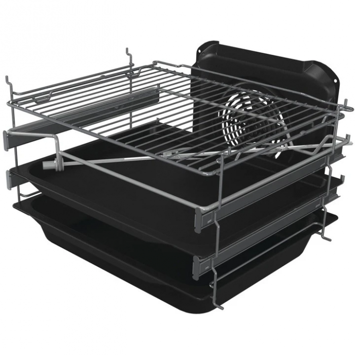 Плита Gorenje комбінована, 70л, 50x60см, метал. кришка, дисплей, чавун, нерж