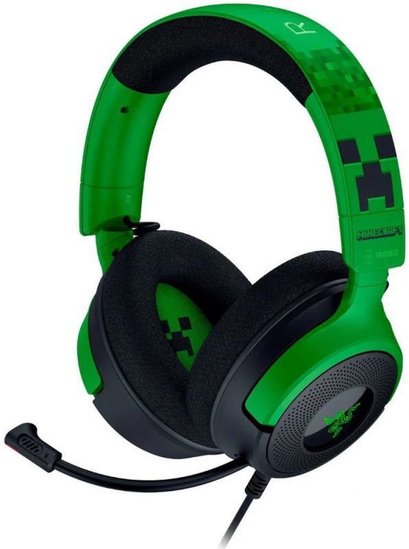 Гарнітура Razer Kraken V4 X, 7.1, USB-A, 1.8м, RGB, Minecraft Ed.