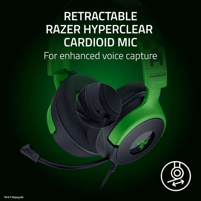 Гарнітура Razer Kraken V4 X, 7.1, USB-A, 1.8м, RGB, Minecraft Ed.