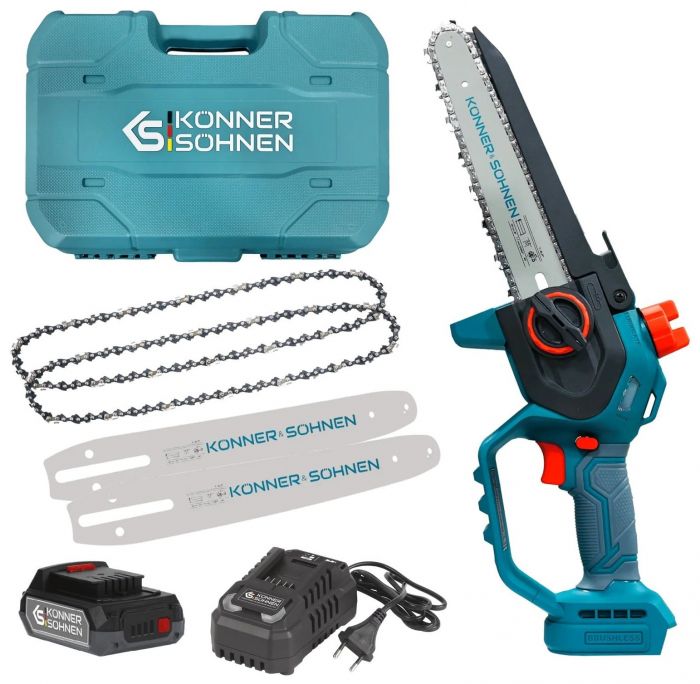 Пила ланцюгова акумуляторна Konner&Sohnen KS MCS20V-8 CASE 20В акб 1х2А·год шина 20см ЗП 1.45кг