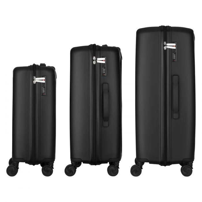 Набір валіз 2E, M7979, поліпропілен, (L+M+S), блискавка anti theft, 4 колеса, кодовий замок, чорний