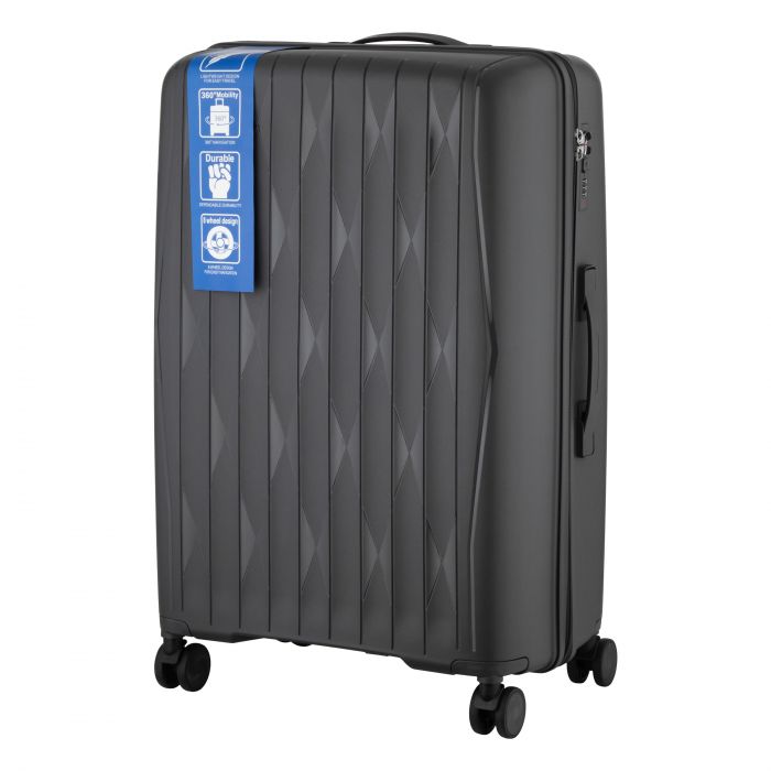 Набір валіз 2E, M7979, поліпропілен, (L+M+S), блискавка anti theft, 4 колеса, кодовий замок, темно-сірий