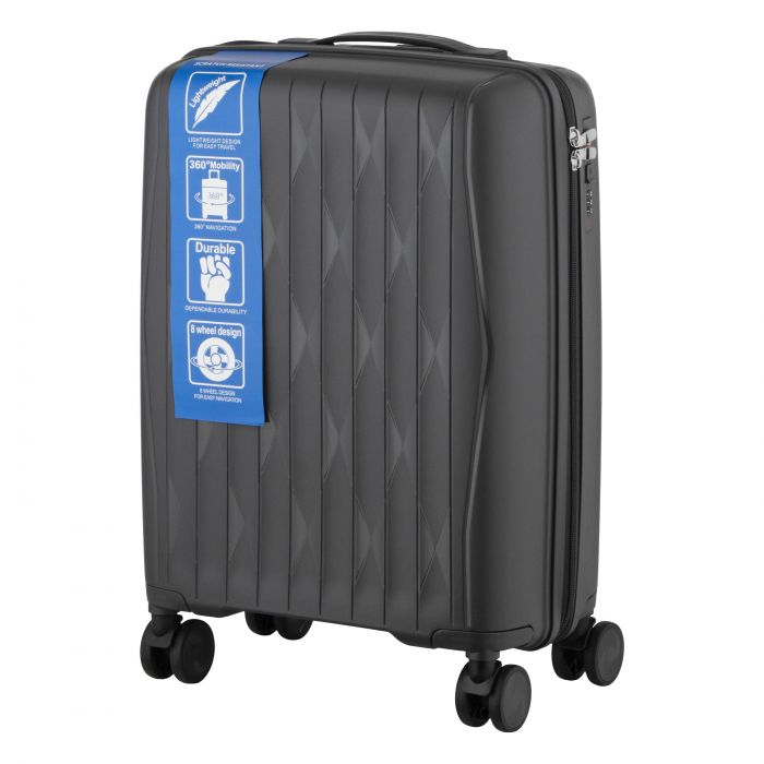 Набір валіз 2E, M7979, поліпропілен, (L+M+S), блискавка anti theft, 4 колеса, кодовий замок, темно-сірий