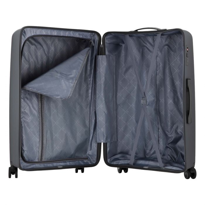 Набір валіз 2E, M7979, поліпропілен, (L+M+S), блискавка anti theft, 4 колеса, кодовий замок, темно-сірий