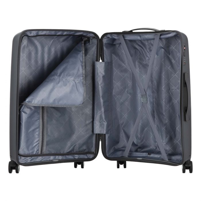 Набір валіз 2E, M7979, поліпропілен, (L+M+S), блискавка anti theft, 4 колеса, кодовий замок, темно-сірий