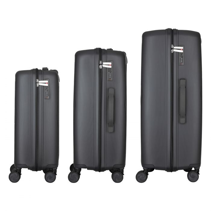 Набір валіз 2E, M7979, поліпропілен, (L+M+S), блискавка anti theft, 4 колеса, кодовий замок, темно-сірий