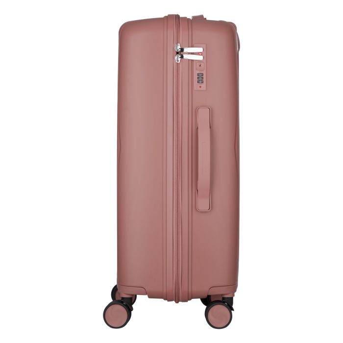 Набір валіз 2E, M7979, поліпропілен, (L+M+S), блискавка anti theft, 4 колеса, кодовий замок, рожево-золотий