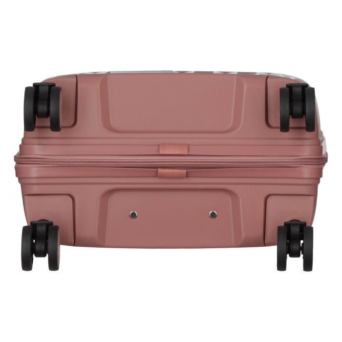Набір валіз 2E, M7979, поліпропілен, (L+M+S), блискавка anti theft, 4 колеса, кодовий замок, рожево-золотий