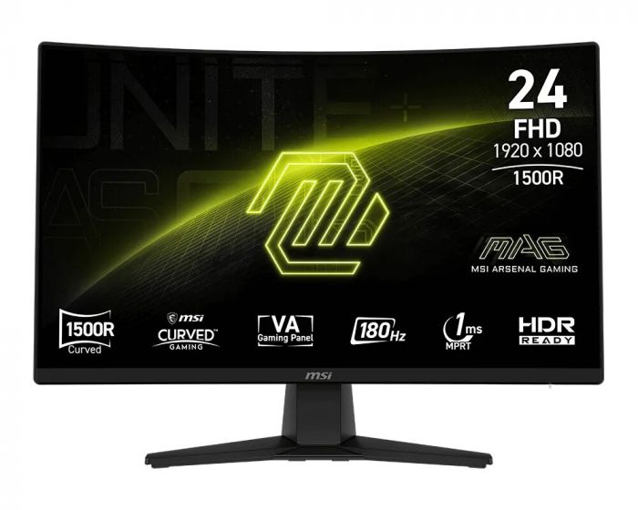 Монітор MSI 23.6" MAG 242C HDMI, DP, Audio, IPS, 180Hz, 1ms, sRGB 115%, CURVED, AdaptiveSync