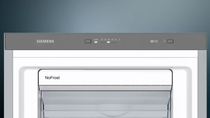 Морозильна камера Siemens, 186x60x65, 242л, 1дв., E, NF, нержавіюча сталь