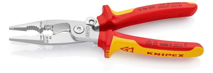 Кліщі багатофункціональні KNIPEX, діелектричні, для робіт під напругою 10000В, 200мм