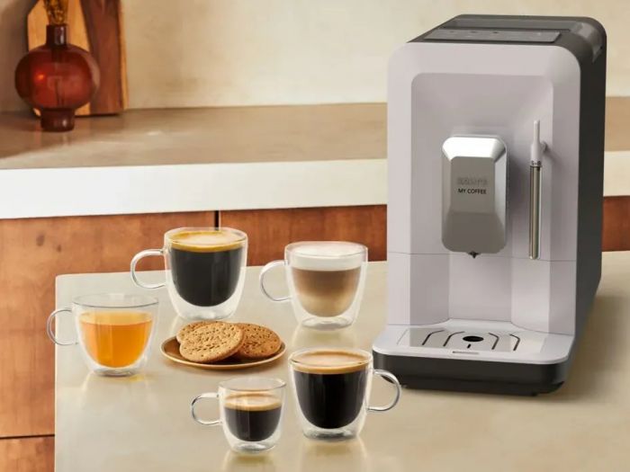 Кавомашина Krups My Coffee+ 1.5л, зерно, ОLED дисплей, авторецептів - 3, метал, сірий