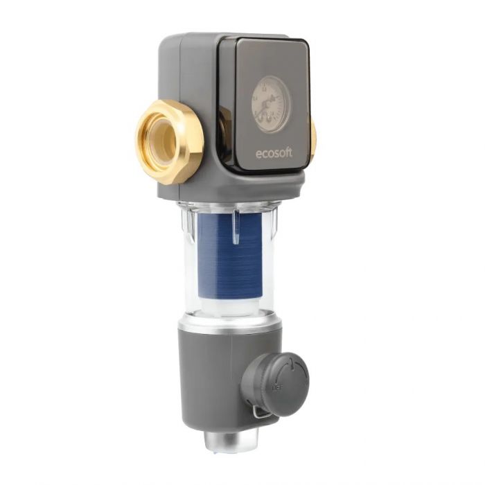 Фільтр дисковий механічного очищення Ecosoft 1", самопромивний з манометром