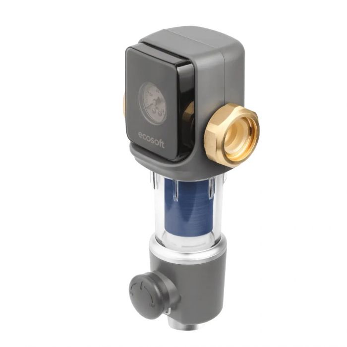 Фільтр дисковий механічного очищення Ecosoft 1", самопромивний з манометром