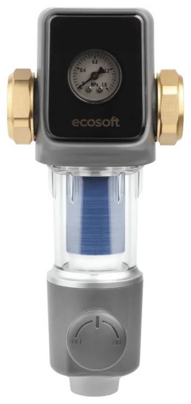 Фільтр дисковий механічного очищення Ecosoft 1", самопромивний з манометром