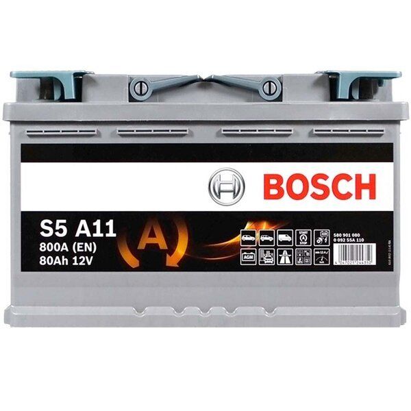 Акумулятор Bosch S5 AGM 12В 80А·год 800А R+ (0 092 S5A 110)
