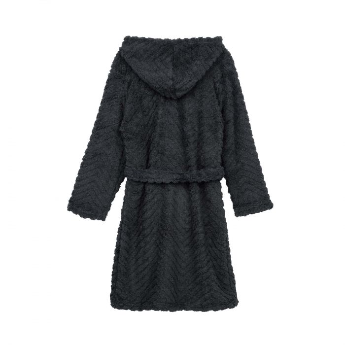 Халат жіночий ARDESTO Zigzag, розмір XXL, 100% поліестер, сірий