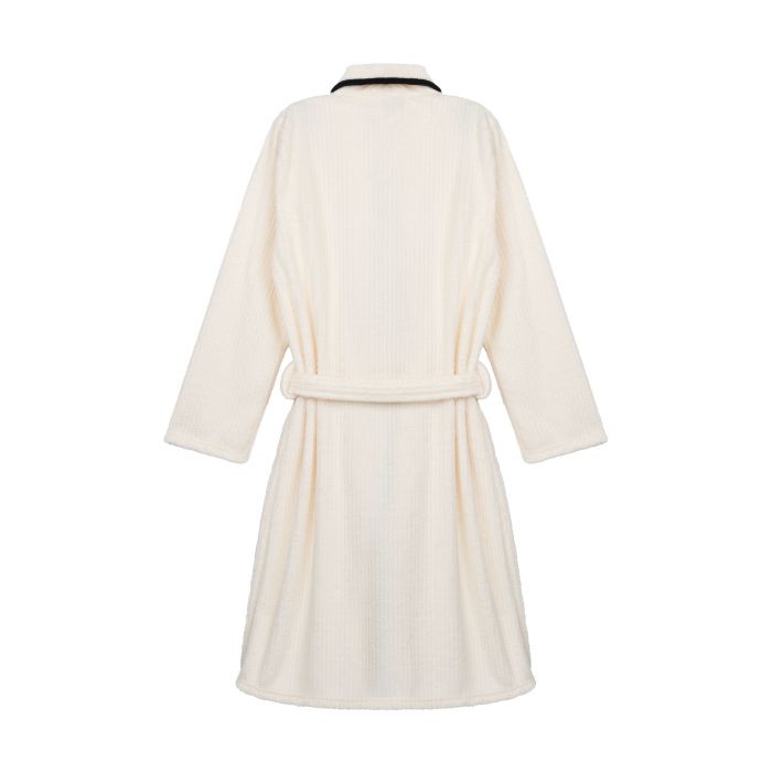 Халат жіночий ARDESTO Stripe, розмір L/XL, 100% поліестер, білий