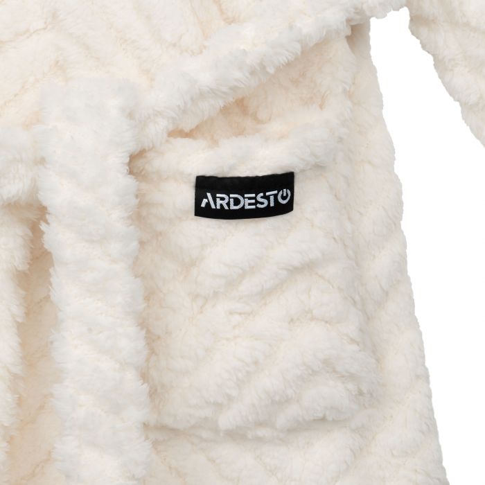 Халат жіночий ARDESTO Zigzag, розмір L/XL, 100% поліестер, білий