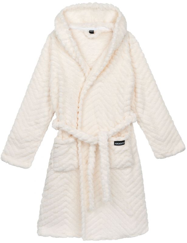 Халат жіночий ARDESTO Zigzag, розмір L/XL, 100% поліестер, білий