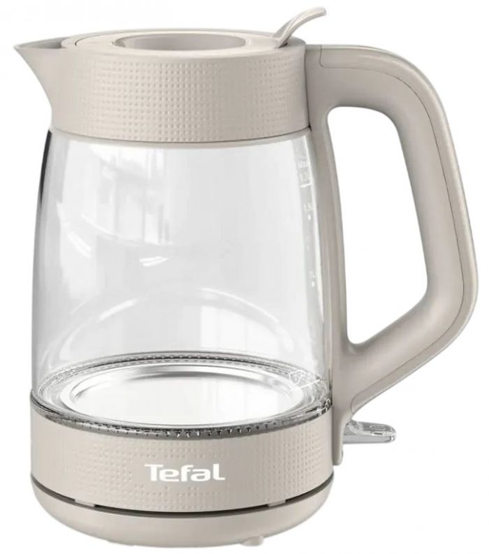 Електрочайник Tefal Morning Glass Kettle, 1.7л, скло, з підсвіткою, бежевий