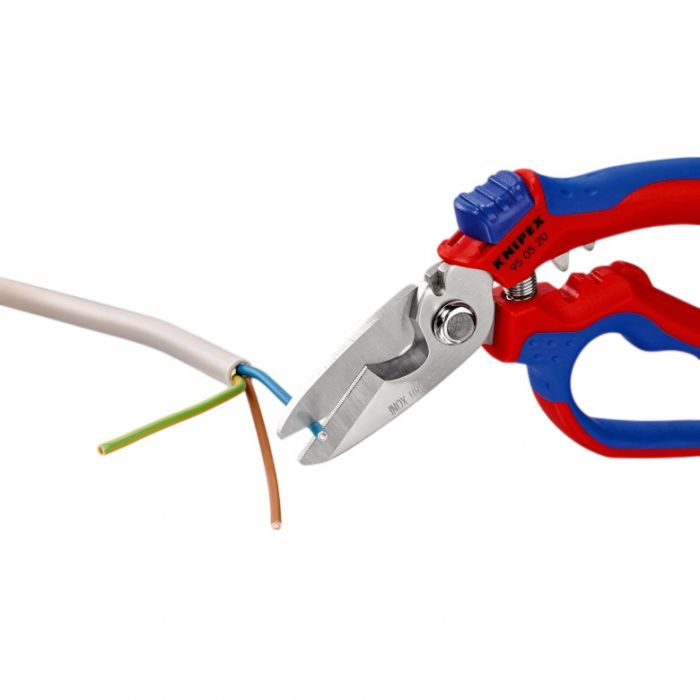 Ножиці для кабелів KNIPEX з подвійним гніздом 6мм хромовані 180мм
