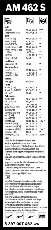 Склоочисник BOSCH Aerotwin Multi Clip безкаркасний комплект 600/475мм (3 397 007 462)