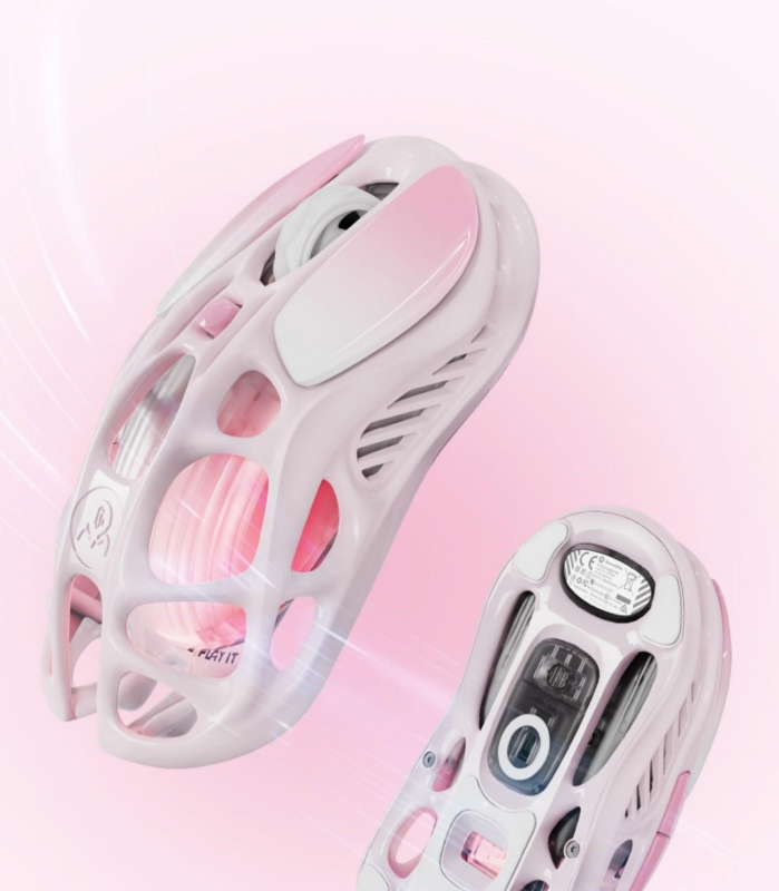 Миша GravaStar Mercury M1 Pro, magnesium alloy body, BT/WL/USB-A, RGB, Sakura Pink