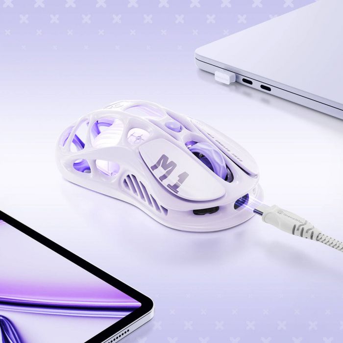 Миша GravaStar Mercury M1 Pro, magnesium alloy body, BT/WL/USB-A, RGB, Lavender Purple