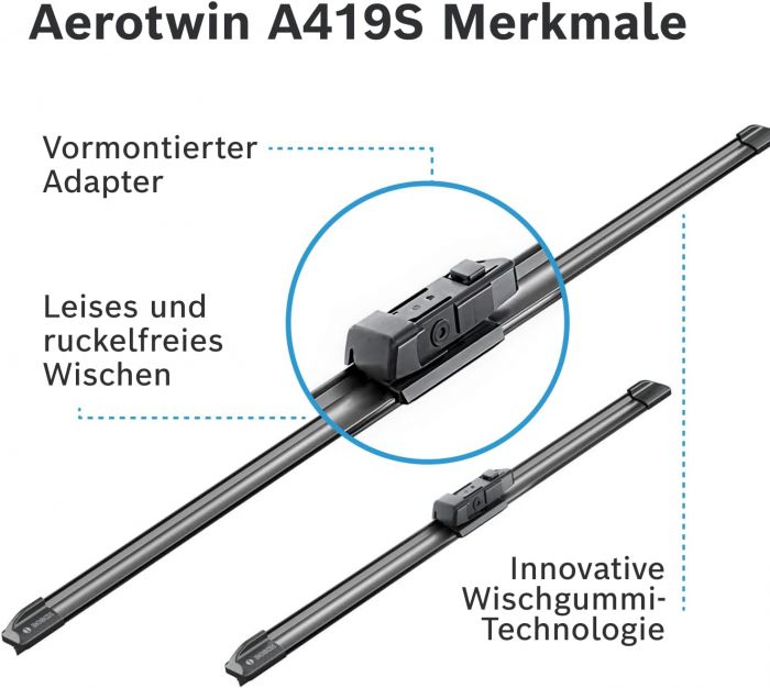 Склоочисник BOSCH Aerotwin безкаркасний комплект 600/450мм (3 397 014 419)