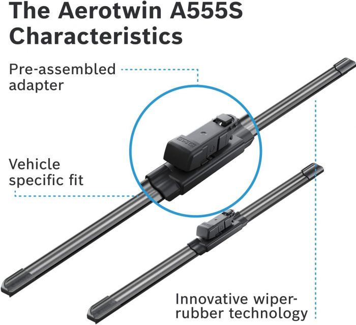 Склоочисник BOSCH Aerotwin безкаркасний комплект 600/400мм (3 397 007 555)