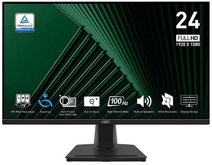 Монітор MSI 23.8" PRO MP245G D-Sub, HDMI, DP, MM, IPS, 100Hz, 1ms, sRGB 102%, AdaptiveSync