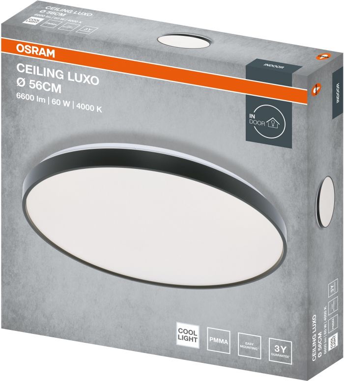 Світильник накладний OSRAM CEILING LUXO 60Вт 4000К чорний