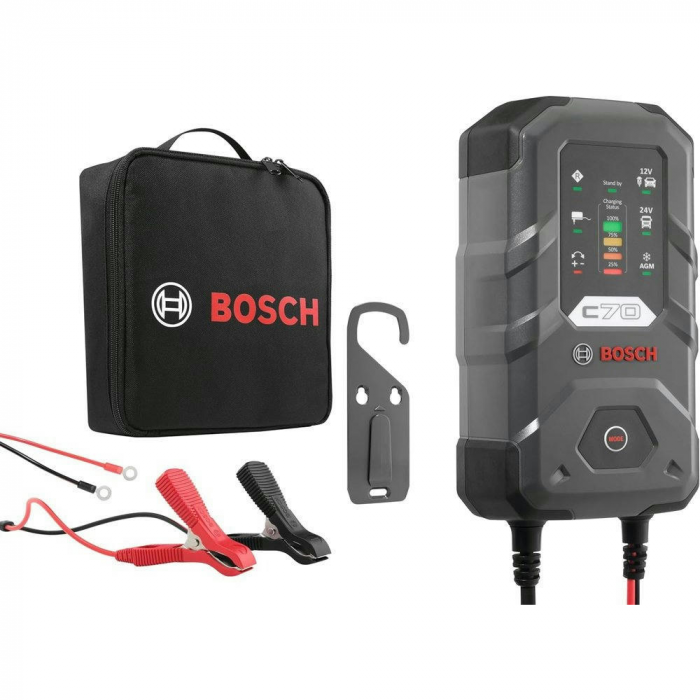 Зарядний пристрій Bosch C70, 12/24В, 14-300А·год, макс 10А, IP65 (0 189 911 070)