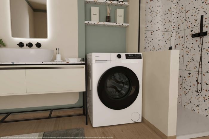 Прально-сушильна машина Candy ProWash&Dry 300 фронтальна, 9(6)кг, 1400, A, 54.8см, дисплей, пара, інвертор, люк чорний, білий