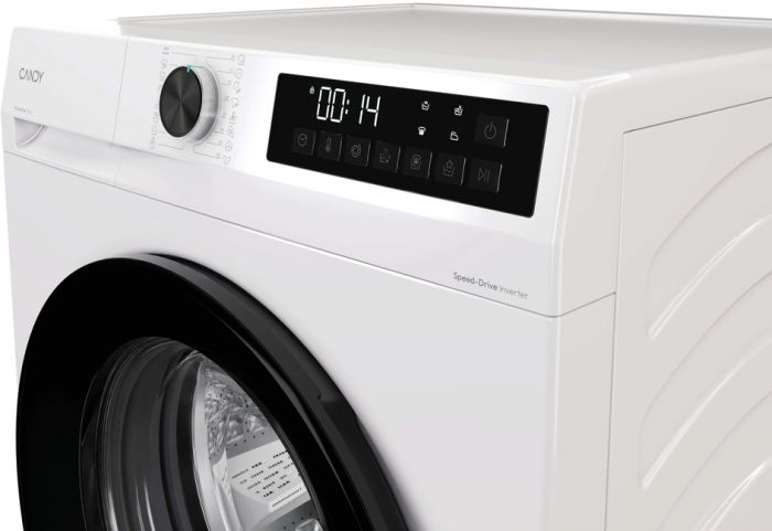 Пральна машина Candy ProWash 300 фронтальна, 9кг, 1400, A, 54.8см, дисплей, пара, інвертор, люк чорний, білий