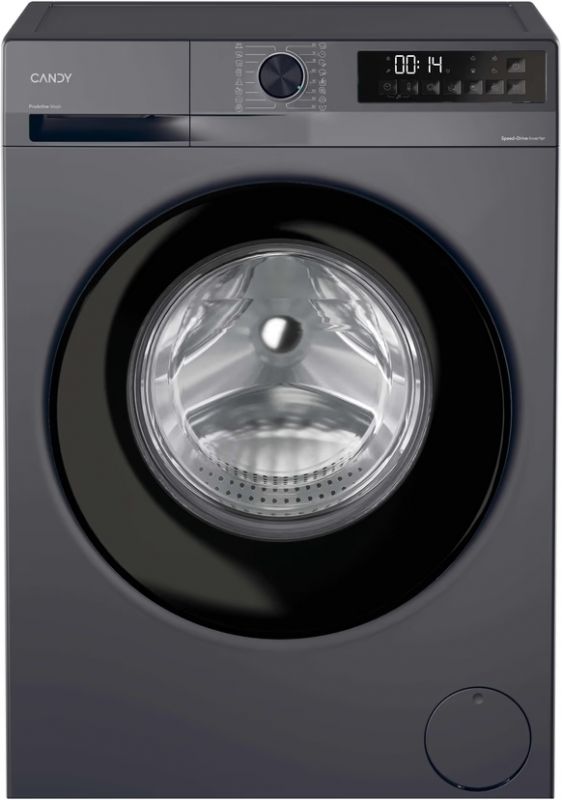 Пральна машина Candy ProWash 300 фронтальна, 8кг, 1400, A, 48см, дисплей, пара, інвертор, люк чорний, cріблястий