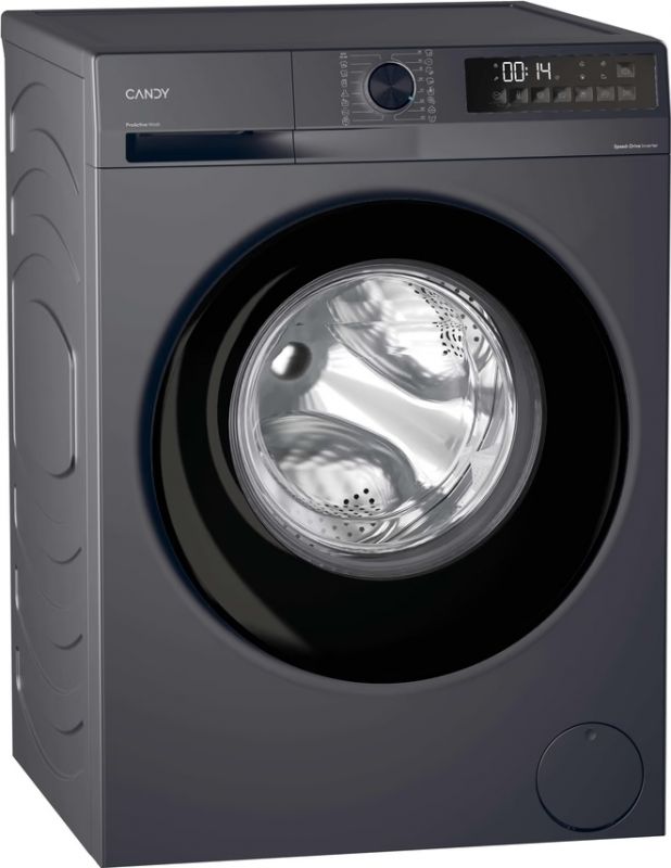 Пральна машина Candy ProWash 300 фронтальна, 8кг, 1400, A, 48см, дисплей, пара, інвертор, люк чорний, cріблястий