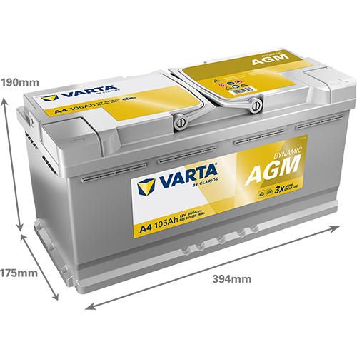 Акумулятор Varta Dynamic AGM 12В 105Аг 950А R+ (605901095)