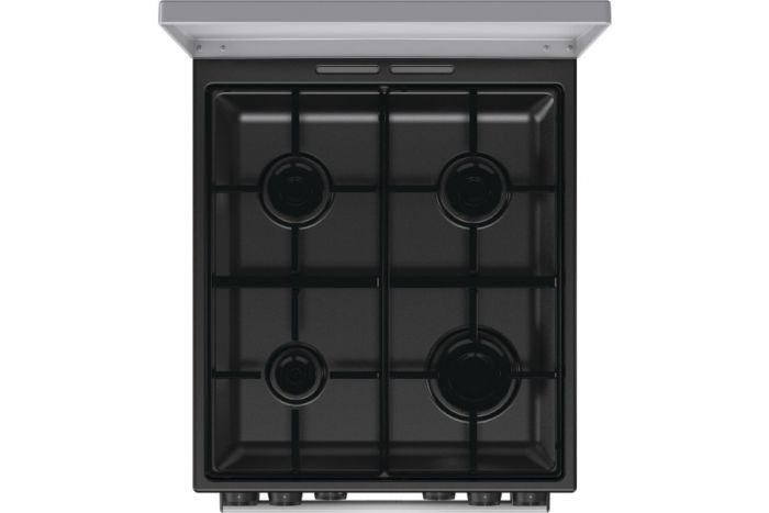 Плита Gorenje комбінована, 62л, 50x60см, метал. кришка, дисплей, емальовані реш, титан