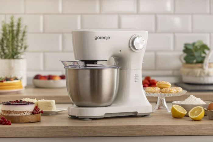 Кухонна машина Gorenje 800Вт, чаша-метал, корпус-пластик, насадок-3, білий