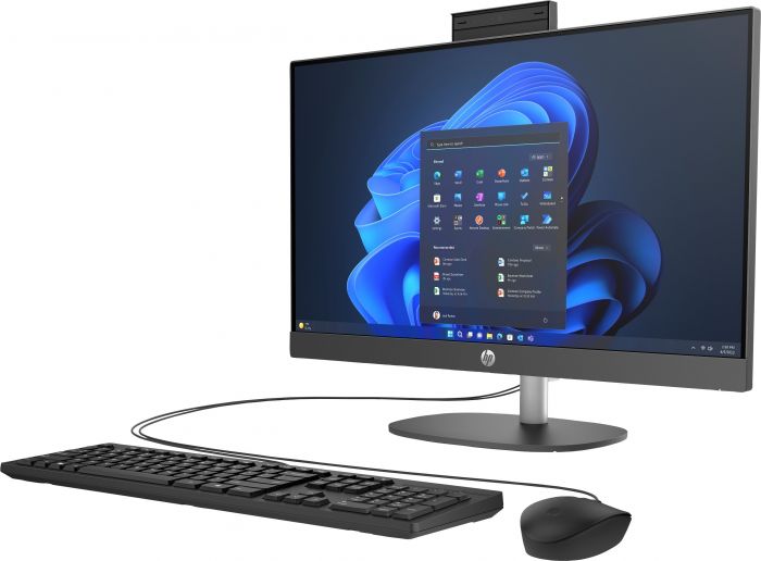 Комп'ютер персональний моноблок HP 240-G10 23.8" FHD IPS AG, Intel i5-1334U, 16GB, F512GB, UMA, WiFi, кл+м, 3р, DOS, чорний