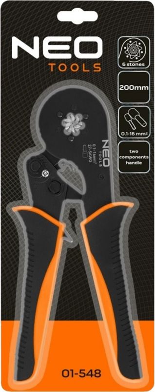 Кліщі обтискні Neo Tools для кінцевих гільз 0,1-16мм2, 200мм 40Cr